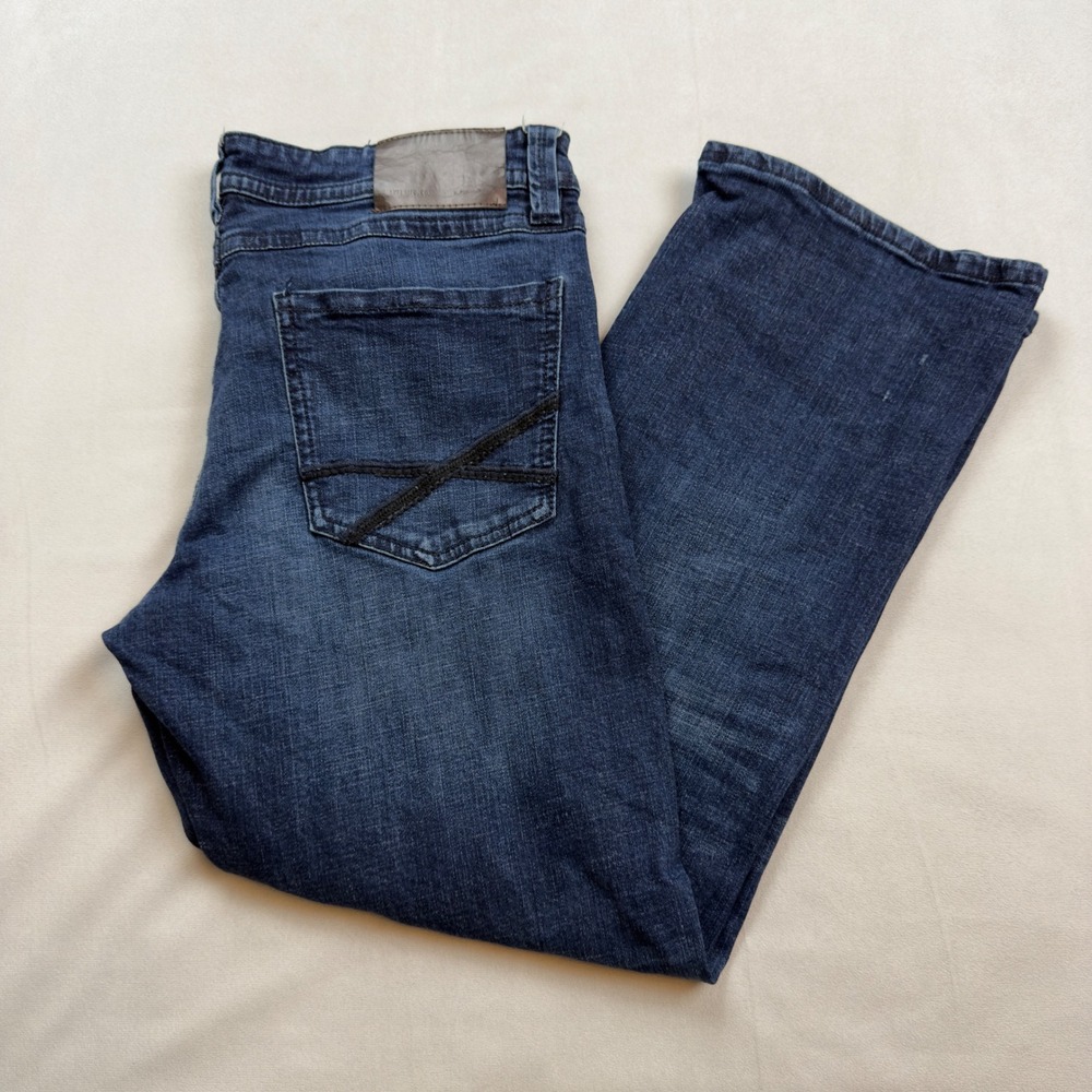 TK Axel Slim Boot Jeans Men Dark Wash W36 L30‎ Cotton Blend Stretch Denim EUC